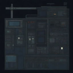 A control panel on a submarine in a horror game, depicted in pixel art style