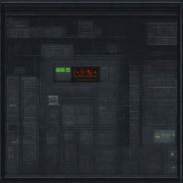 A control panel on a submarine in a horror-pixel art style