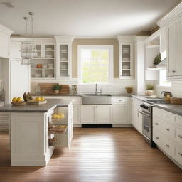 Create an image of a brand new kitchen