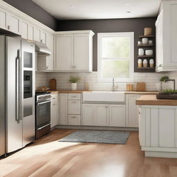 Create an image of a brand new kitchen