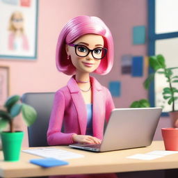 A modern depiction of Barbie as an online teacher