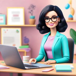 A modern depiction of Barbie as an online teacher