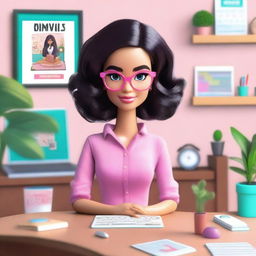 A modern depiction of Barbie as an online teacher