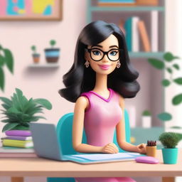 A modern depiction of Barbie as an online teacher