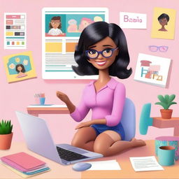 A modern depiction of Barbie as an online preschool teacher