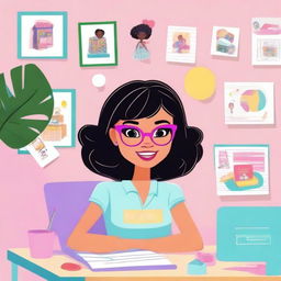 A modern depiction of Barbie as an online preschool teacher