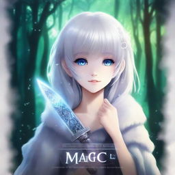 Create a book cover for a fantasy genre novel in anime style