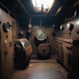 Instruments on an abandoned military submarine