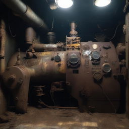 Instruments on an abandoned military submarine