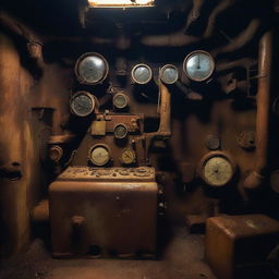 Instruments on an abandoned military submarine