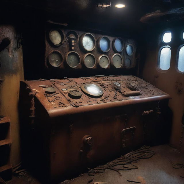 Instruments on an abandoned military submarine