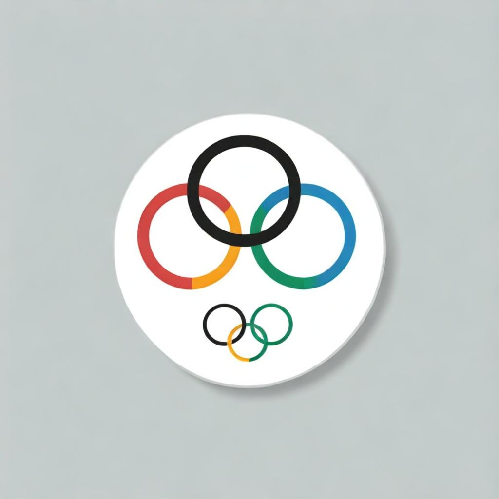 Create a sticker with the phrase 'Olympic Disaster'. The 'i' in 'Olympic' is replaced by a stylized Olympic torch, and the first 'o' in 'Olympic' is replaced by the Olympic rings.