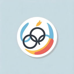 Create a sticker with the phrase 'Olympic Disaster'. The 'i' in 'Olympic' is replaced by a stylized Olympic torch, and the first 'o' in 'Olympic' is replaced by the Olympic rings.