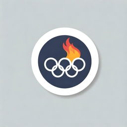 Design a sticker that contains the text 'Olympic Disaster', where the 'i' in 'Olympic' is represented by a flaming torch and the first 'o' is replaced by the Olympic rings.