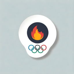 Design a sticker that contains the text 'Olympic Disaster', where the 'i' in 'Olympic' is represented by a flaming torch and the first 'o' is replaced by the Olympic rings.