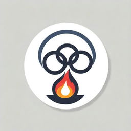 Design a sticker that contains the text 'Olympic Disaster', where the 'i' in 'Olympic' is represented by a flaming torch and the first 'o' is replaced by the Olympic rings.