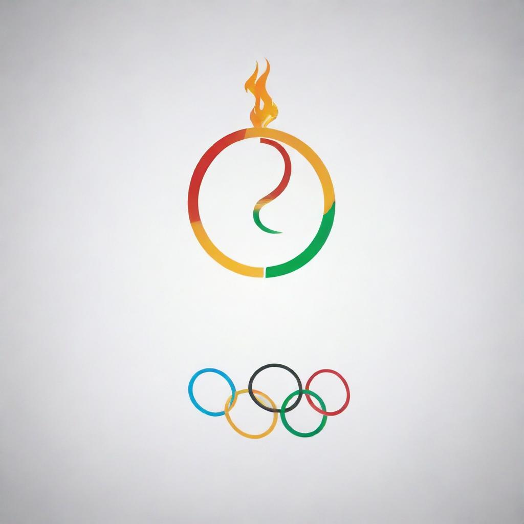 Generate an image with the phrase 'Olympic Disaster', in which the first 'o' in 'Olympic' is represented by the Olympic rings and the 'i' is depicted as an Olympic torch.