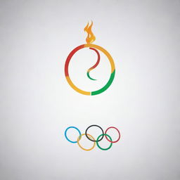 Generate an image with the phrase 'Olympic Disaster', in which the first 'o' in 'Olympic' is represented by the Olympic rings and the 'i' is depicted as an Olympic torch.