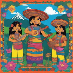 Create an image featuring characters from traditional Guatemalan legends