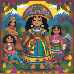 Create an image featuring characters from traditional Guatemalan legends