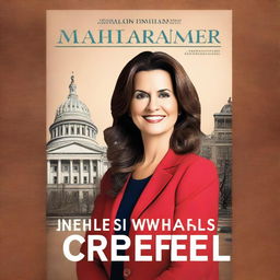 Create a book cover titled 'The Gretchen Whitmer Story'