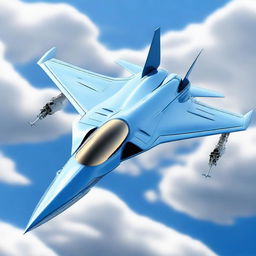 Create a detailed and futuristic image of an aerodynamic supersonic fighter plane with multiple wings