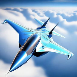 Create a detailed and futuristic image of an aerodynamic supersonic fighter plane with multiple wings