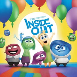 Create a movie poster for 'Inside Out 2', featuring the main emotions Joy, Sadness, Anger, Fear, and Disgust