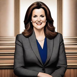 Create a detailed portrait of Gretchen Whitmer, the Governor of Michigan