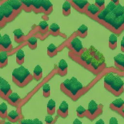 Un campo seco en estilo pixel art, con tierra agrietada y vegetación escasa pero sin cactus