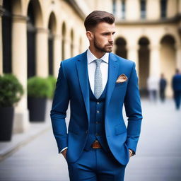 Create an image featuring attractive, well-dressed men with a confident and charismatic presence