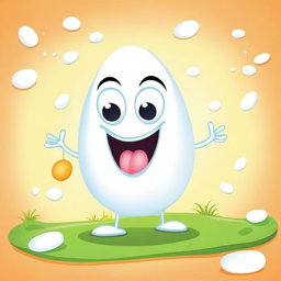 Create a fun and educational illustration featuring Rita the egg and Sammy the sperm
