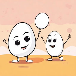 Create a fun and educational illustration featuring Rita the egg and Sammy the sperm