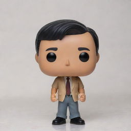 A Funko Pop figure of a tan-skinned man with short black hair and brown eyes. He has medium-sized lips and is depicted as a radio broadcaster.