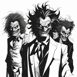 A depiction of villains with a madman appearance