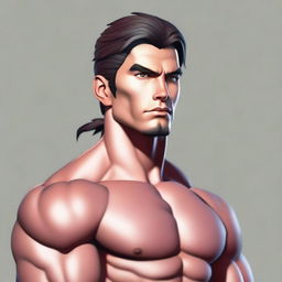 A young man without a beard, of average height, and with a defined musculature