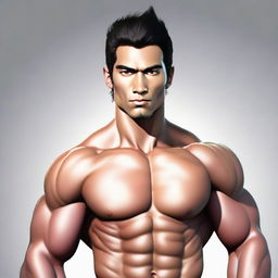 A young man without a beard, of average height, and with a defined musculature