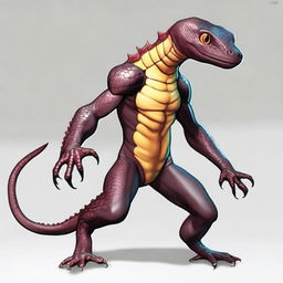 A young humanoid pseudo-salamander, of average height, and with a defined musculature