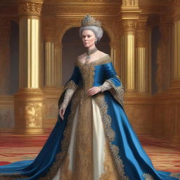 A detailed illustration of Cira from Planet of the Apes dressed as Catherine the Great