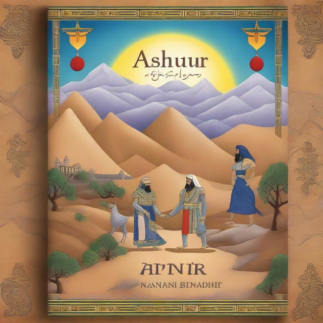 A fantasy book cover titled 'Ashur and Anahit' with a subheading 'Assyrian and Armenian Friendship'