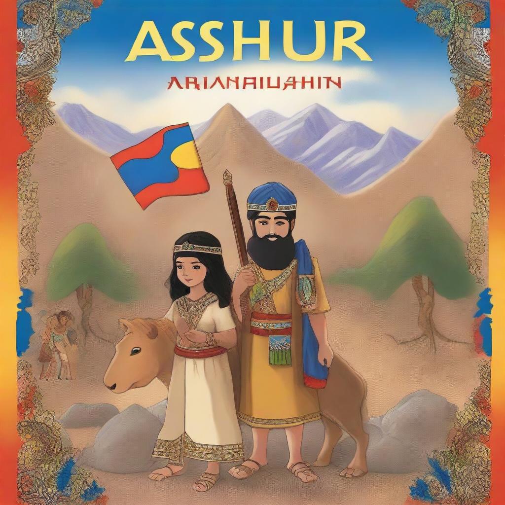 A fantasy book cover titled 'Ashur and Anahit' with a subheading 'Assyrian and Armenian Friendship'