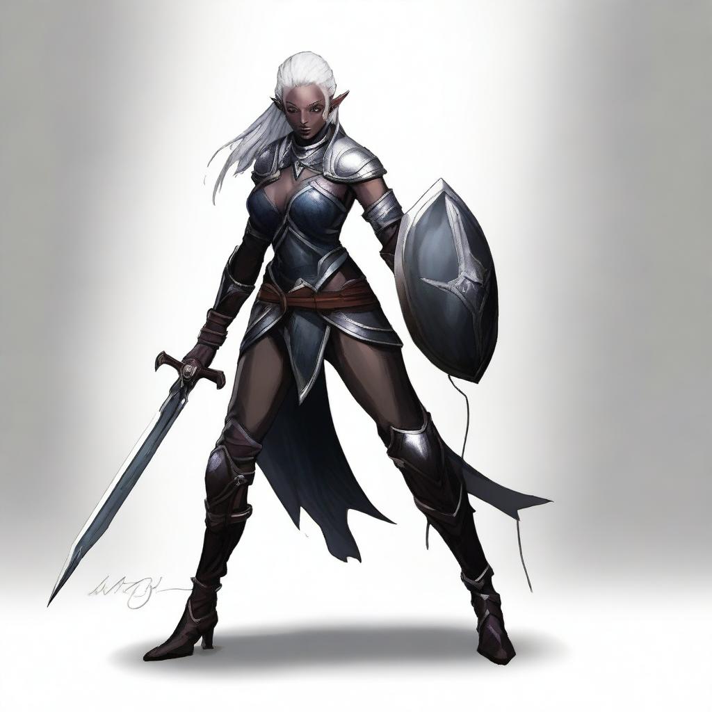 Create an image of Lysara Tenebris, a drow elf warrior berserker