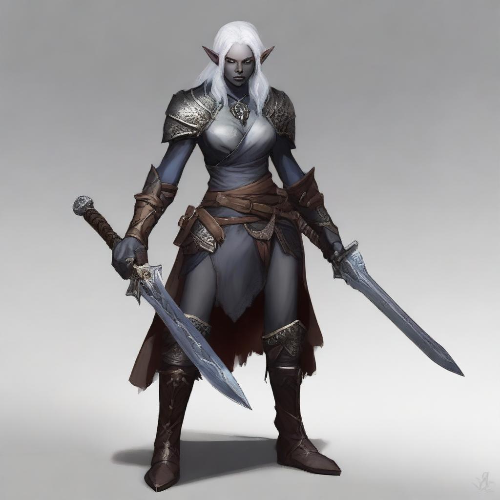 Create an image of Lysara Tenebris, a drow elf warrior berserker