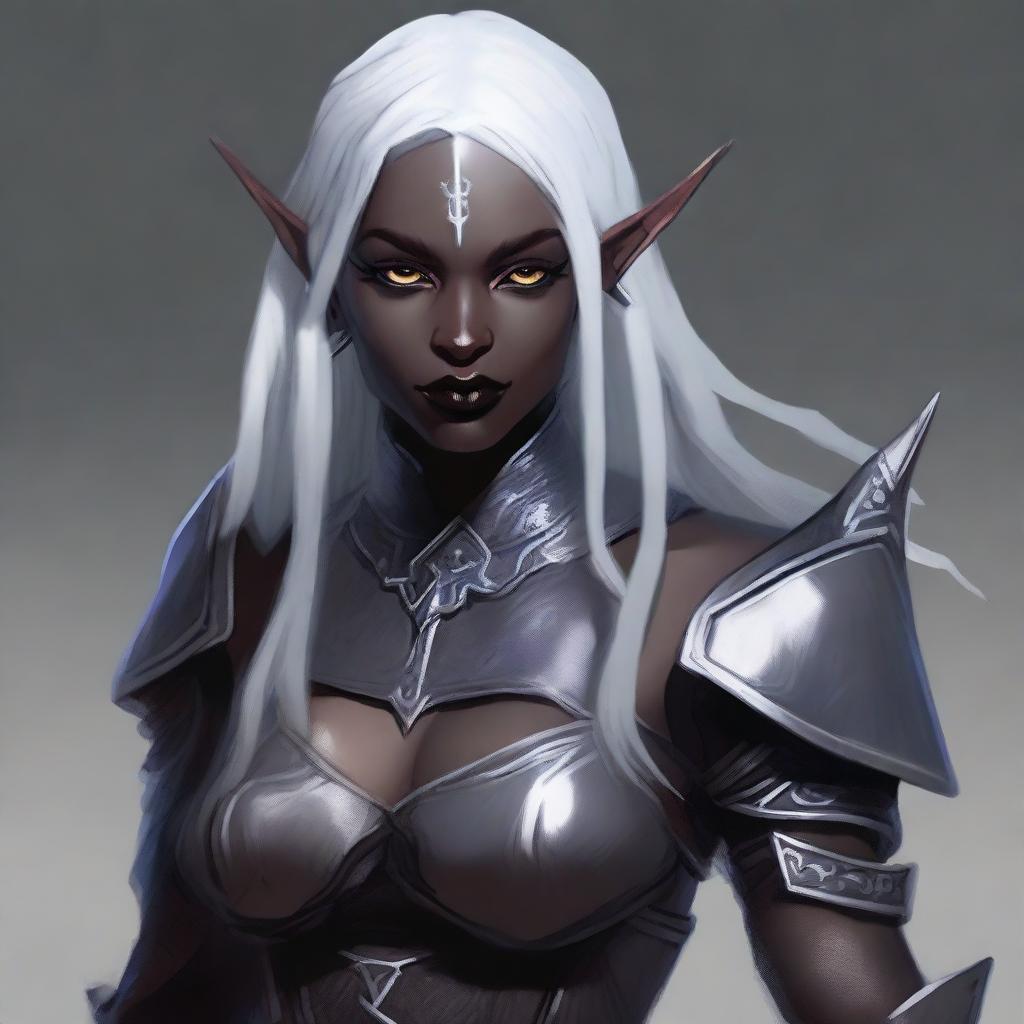 Create an image of Lysara Tenebris, a drow elf warrior berserker