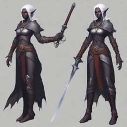 Create an image of Lysara Tenebris, a drow elf warrior berserker