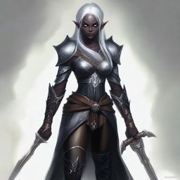 Create an image of Lysara Tenebris, a drow elf warrior berserker