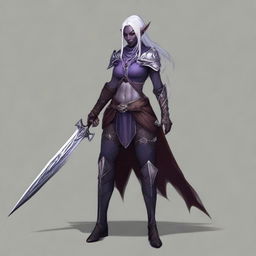 Create an image of Lysara Tenebris, a drow elf warrior berserker
