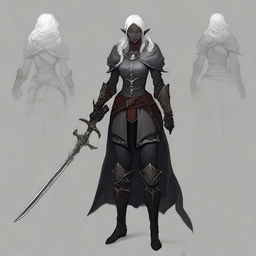 Create an image of Lysara Tenebris, a drow elf warrior berserker