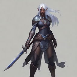 Create an image of Lysara Tenebris, a drow elf warrior berserker