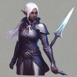 Create an image of Lysara Tenebris, a drow elf warrior berserker